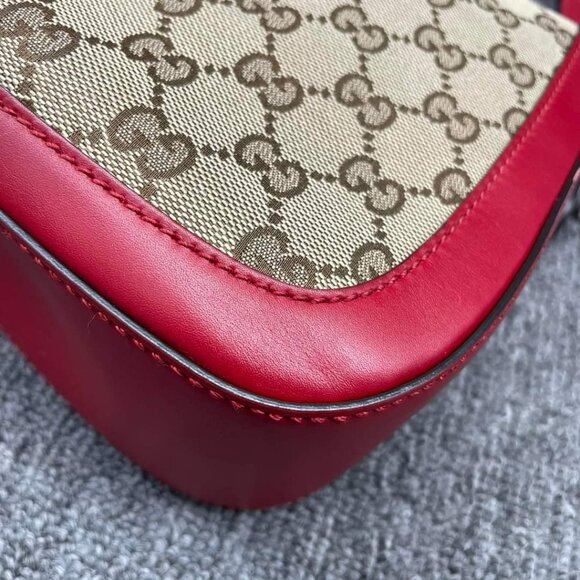 100% Authentic Gucci Lady Web Leather Shoulder Bag - Picture 8 of 15